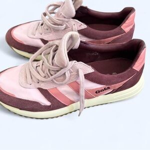 Gola Women's Pink and Maroon Sneakers